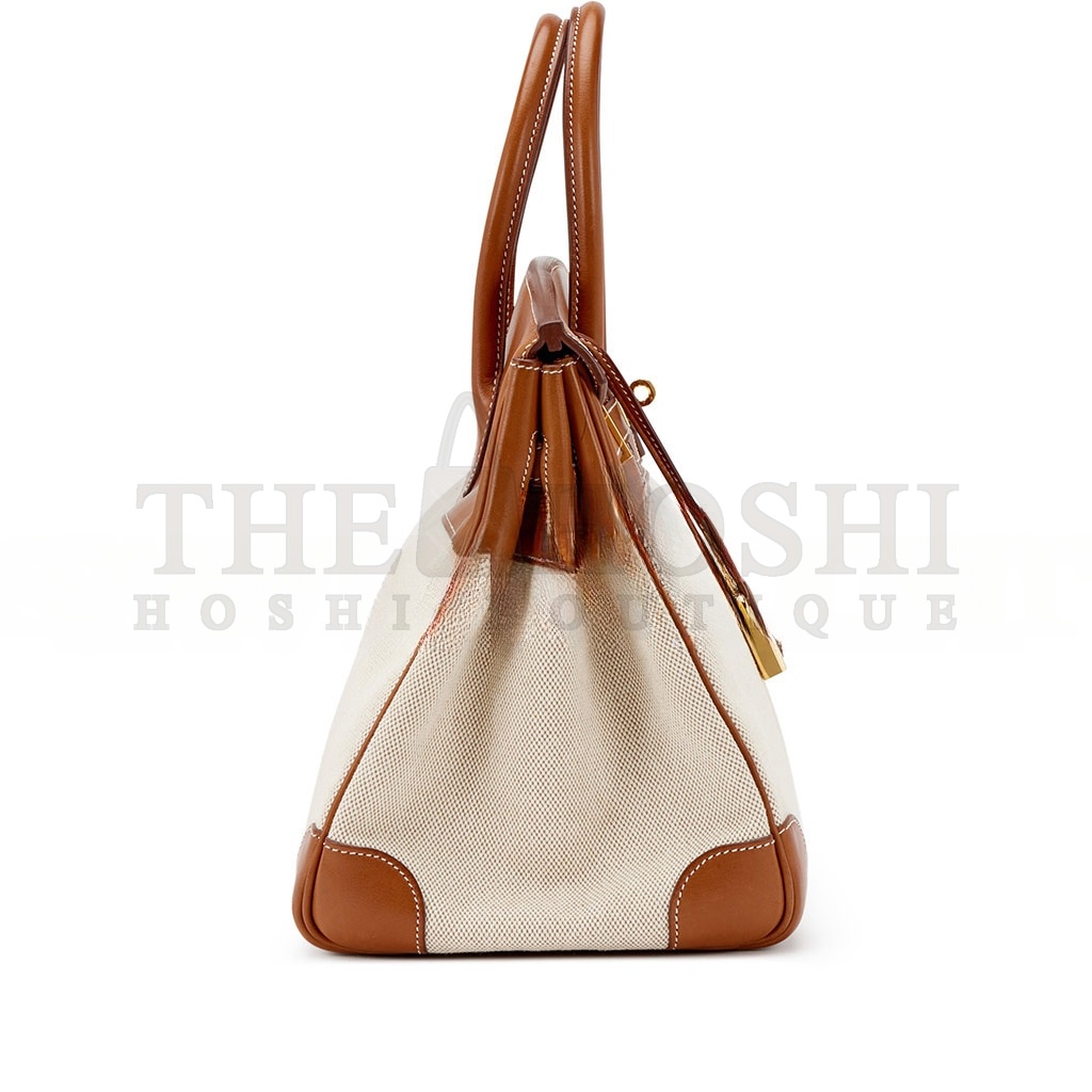 H**me5 BIRKIN 30 SWIFT GOLDEN BROWN CANVAS BAG GOLD BUCKLE HANDBAG B0D87L8ZBT (30*20*13cm) Master Quality